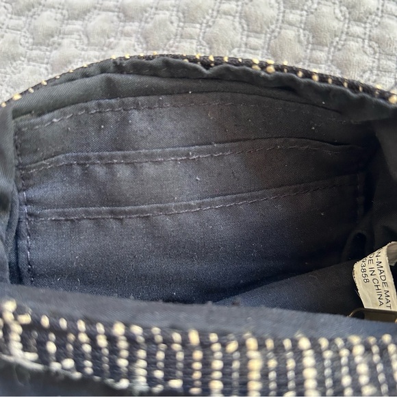 Twig & Arrow Black & Gold Fabric Small Crossbody - Picture 5 of 6